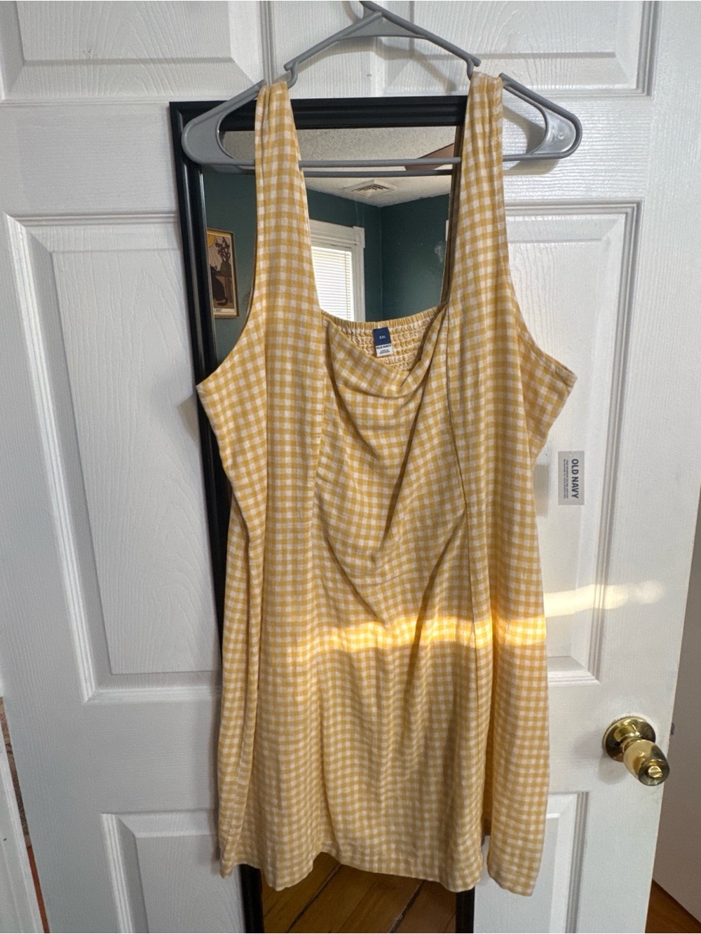 Old Navy Yellow Gingham Midi Sundress